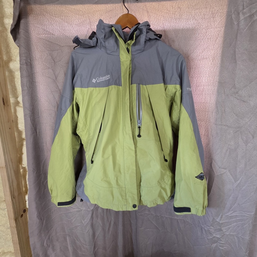 Columbia Titanium Tech Interchange Jacket Womens Medium Green Gray Hooded 3-in-1